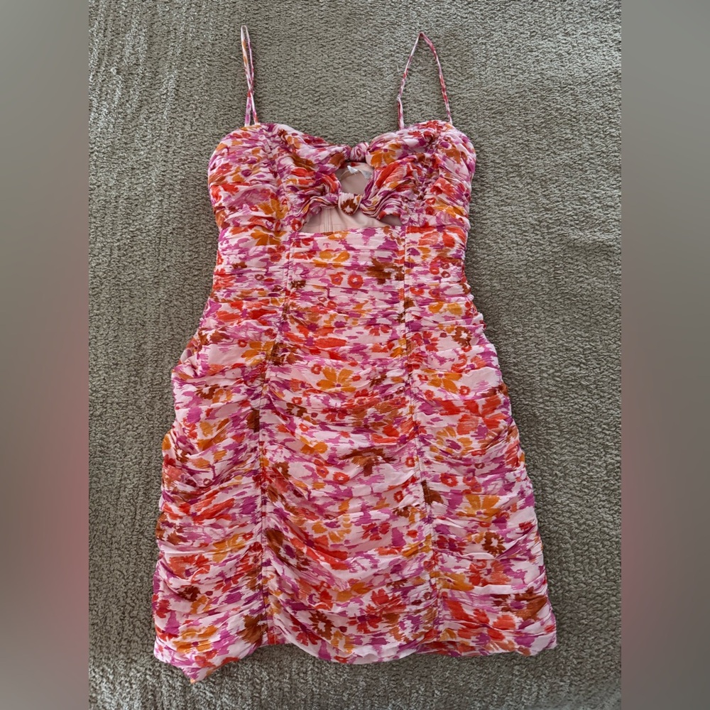 Floral Pink and Orange Women's Dress
